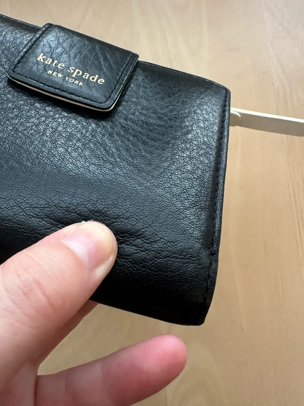 Kate Spade Tri-Fold Pebble Leather Turnlock Small Wallet